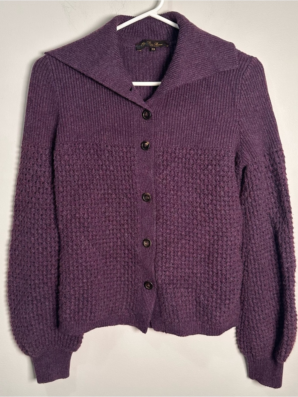 Loro Piana Purple Button-Front Cashmere cardigan